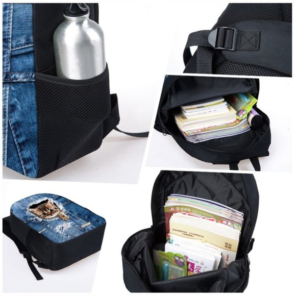 Girls Children Book Skull Gothic Bag  Backpack - Picture 5 of 5